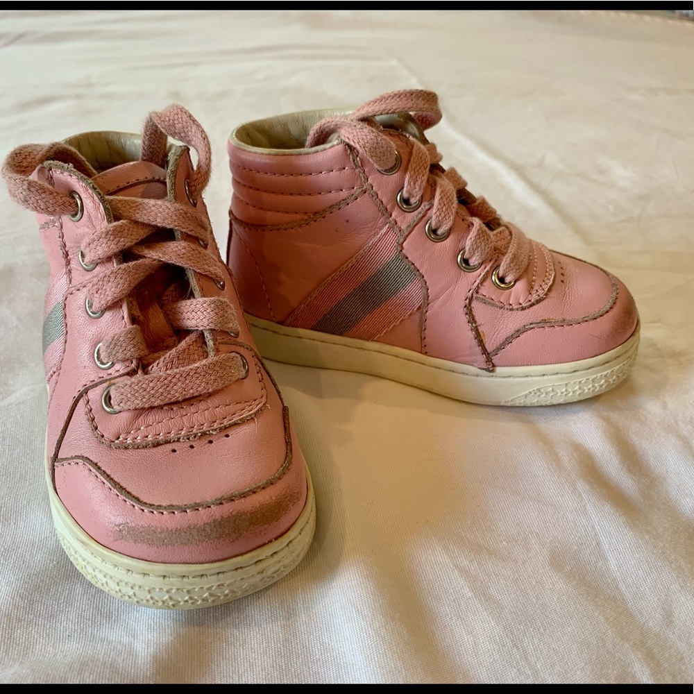 Gucci girls pink high tops size 20.